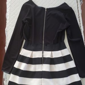 Black white stripe dress